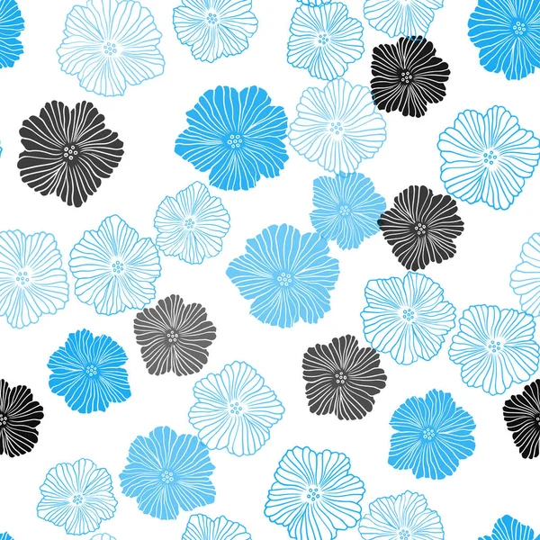 Hellrosa, blauer Vektor nahtlose natürliche Kunstwerke mit Blumen. — Stockvektor