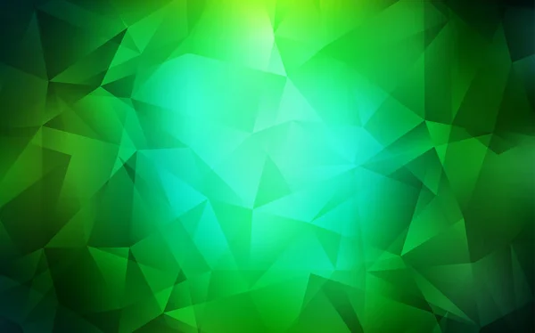 Темно Зеленый Вектор Сияющий Триангулярным Задом Элегантная Яркая Полигональная Иллюстрация — стоковый вектор