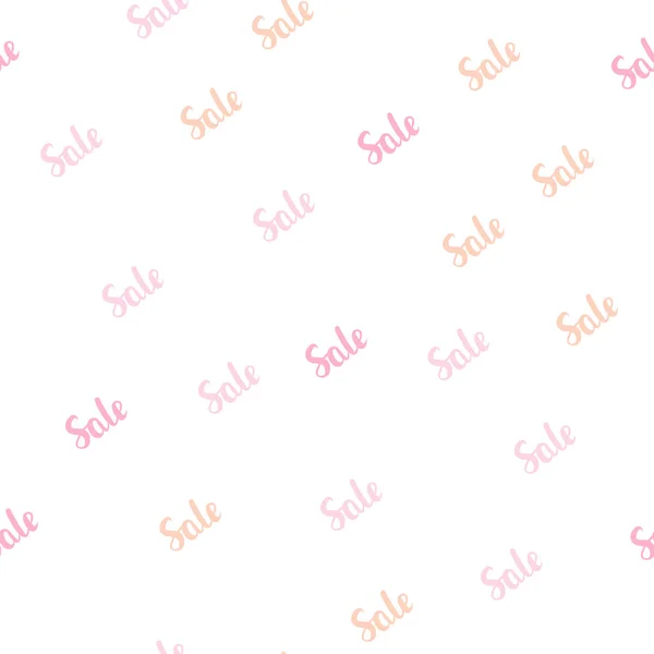 Light Pink, Yellow vector seamless background with words of sales. — Stock Vector