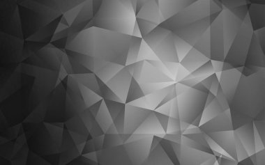 Açık Gri vektör soyut mozaik fon. Üçgenlerden oluşan parlak çokgen illüstrasyon. Web siteniz için çokgen tasarım.