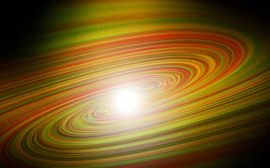 Koyu Yeşil, Gece gökyüzü yıldızları ile sarı vektör deseni. Renkli kozmik yıldız ile Glitter soyut illüstrasyon. Reklamınız, afişiniz, afişiniz için en iyi tasarım.