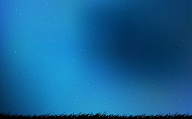 Astronomik yıldızlı koyu mavi vektör arkaplan. Bulanık dekoratif tasarım galaksi yıldızlarıyla basit bir stilde. Kozmik arkaplanlar için şablon.