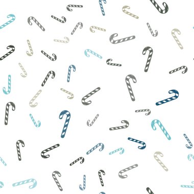 Açık Mavi, sarı vektörsüz arka plan tatlı xmas lolipoplarıyla.