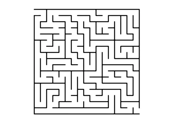 Goccia Vettoriale Bianca Con Enigma Nero Labirinto Bianco Nero Uno — Vettoriale Stock