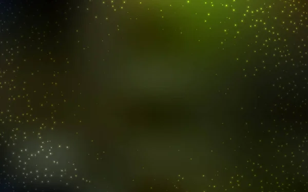 ダークグリーン 黄色のベクトルテンプレートと宇宙星 グラデーションを持つぼやけた抽象的な背景上のスペーススター 宇宙の背景のためのテンプレート — ストックベクタ