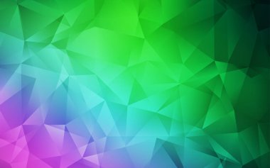 Açık Pembe, Yeşil vektör çokgen soyut arka plan.