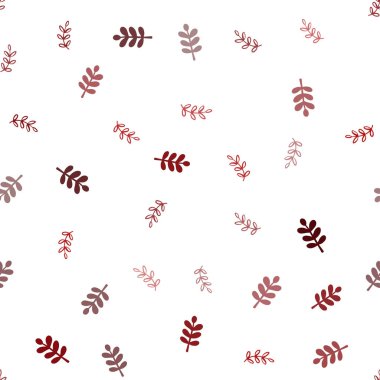 Yaprakları ile Koyu Kırmızı vektör sorunsuz doodle şablonu.