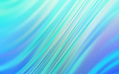 Açık mavi, kozmik yıldızlar ile yeşil vektör düzeni.