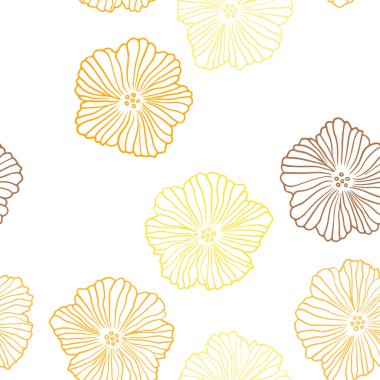 Çiçeklerle Açık Sarı vektör dikişsiz zarif arka plan.