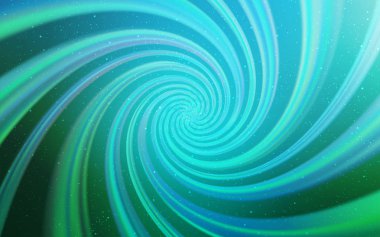 Açık mavi, yeşil vektör şablonu ile uzay yıldızları.