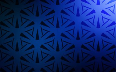 Kristalleri ve üçgenleri olan koyu mavi vektör şablonu.