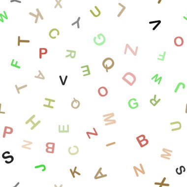 Açık Yeşil, yalıtılmış harflerle kırmızı vektör sorunsuz şablon.