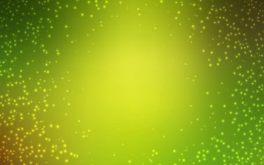 Açık yeşil, astronomik yıldızlar ile sarı vektör arka plan.