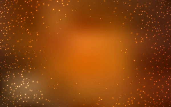 星の夜の空と暗いオレンジ色のベクトル パターン. — ストックベクタ