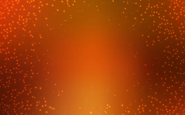 Plantilla vectorial naranja oscura con estrellas espaciales . — Vector de stock