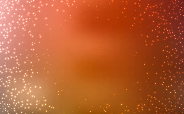 Licht oranje vector layout met kosmische sterren. — Stockvector