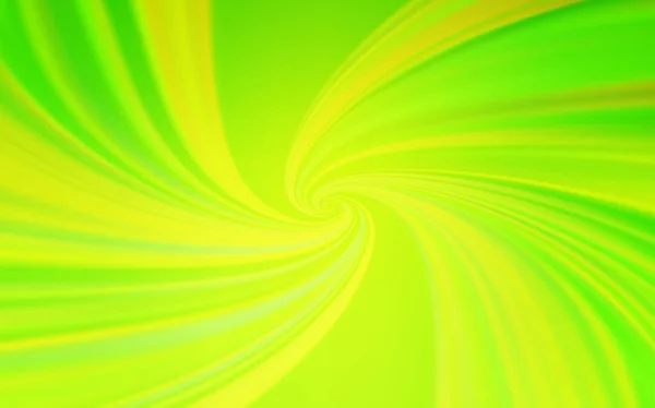 Verde claro, fondo vectorial amarillo con líneas curvas. — Vector de stock