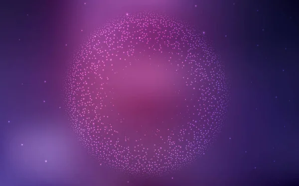 Donker paars, roze vector patroon met nachtelijke hemel sterren. — Stockvector