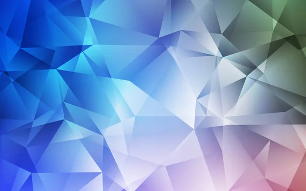 Bleu clair, Fond abstrait de polygone vecteur vert. — Image vectorielle