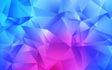 Açık Pembe, Mavi vektör üçgen mozaik doku.