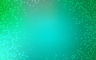 Işık yeşil vektör arka plan gökada yıldız ile.