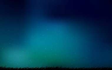 Lacivert, Astronomik yıldızlarla yeşil vektör arka planı.