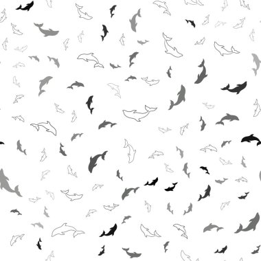 Yunuslar ile Koyu Gri vektör sorunsuz arka plan.