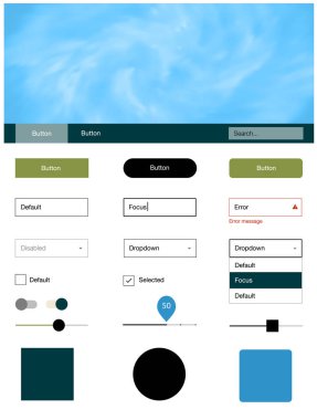 Açık Mavi, Yeşil vektör web ui kiti ile bulutsu yıldız.