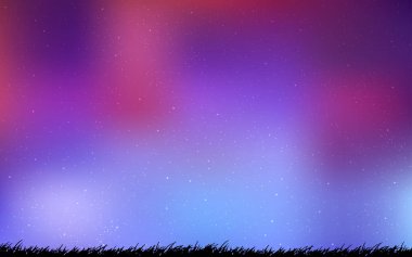 Açık mavi, astronomik yıldızlar ile kırmızı vektör arka plan.