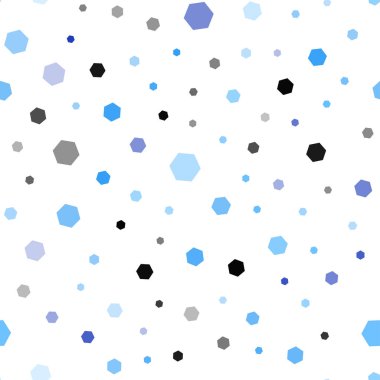 Renkli altıgenler ile Açık Mavi vektör dikişsiz desen.