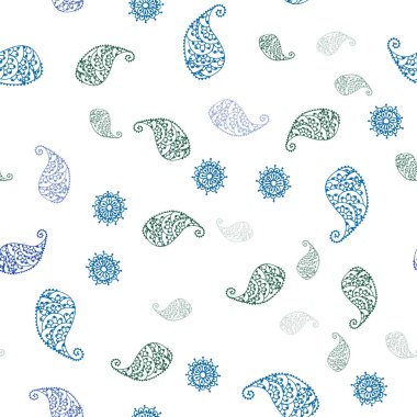 Yaprakları ve çiçekleri ile Lacivert vektör dikişsiz zarif duvar kağıdı.