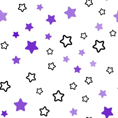 Güzel yıldızlarla Açık Mor, Pembe vektör dikişsiz doku.