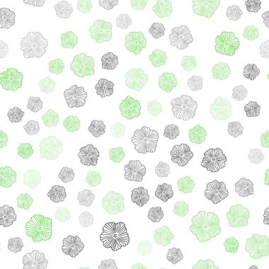Çiçeklerle Açık Yeşil vektör sorunsuz doğal zemin.
