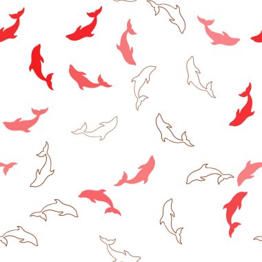 Yunuslar ile koyu kırmızı vektör sorunsuz arka plan.