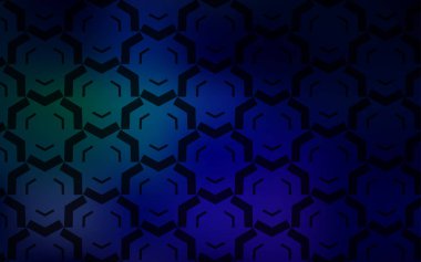 Koyu mavi, kıvrımlı çizgileri olan yeşil vektör şablonu.