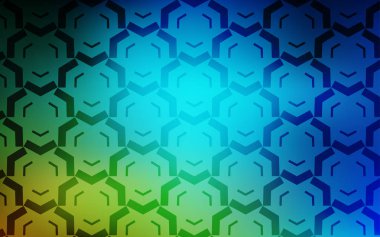 Açık Mavi, eğri çizgileri olan yeşil vektör arkaplanı.