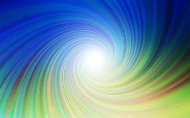 Açık mavi, astronomik yıldızlar ile yeşil vektör arka plan.