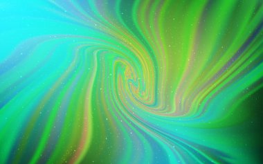 Açık mavi, kozmik yıldızlar ile yeşil vektör düzeni.