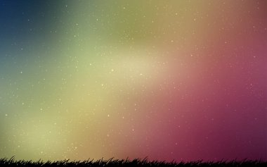 Açık yeşil, uzay yıldızları ile kırmızı vektör şablonu.