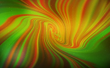 Koyu Yeşil, Astronomik yıldızlarla sarı vektör arka plan.