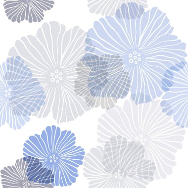 Çiçeklerle lacivert vektör sorunsuz doğal zemin.