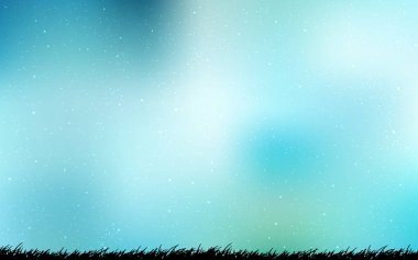 Açık mavi, Samanyolu yıldızlar ile yeşil vektör doku.