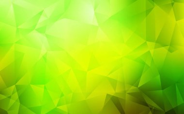 Açık Yeşil, Sarı vektör çokgen desen.