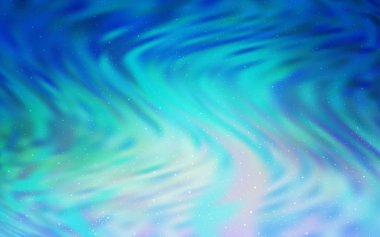 Açık mavi, kozmik yıldızlar ile yeşil vektör düzeni.