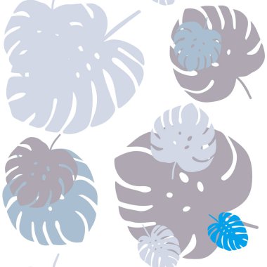 Açık Mavi, Sarı vektör yapraklı kesintisiz doodle düzeni.