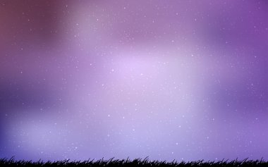 Uzay yıldızları ile açık mor vektör şablonu.