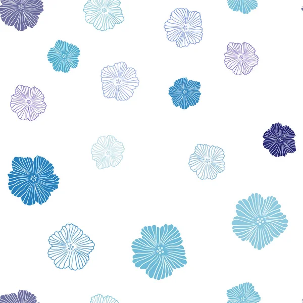 Dunkelrosa, blauer Vektor nahtlos elegantes Muster mit Blumen. — Stockvektor