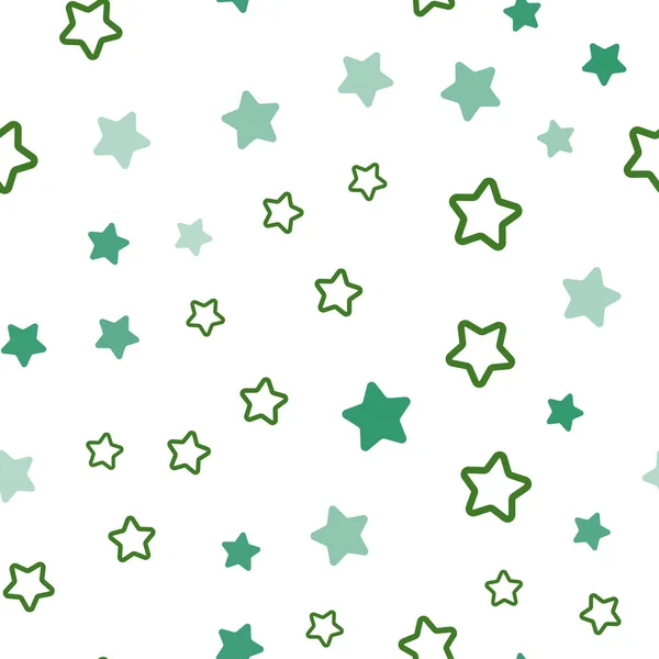Azul claro, verde vector patrón sin costuras con estrellas de Navidad . — Archivo Imágenes Vectoriales