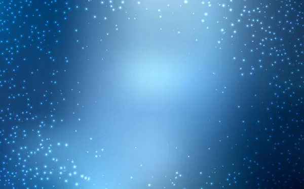 Luz azul fundo vetorial com estrelas da galáxia . — Vetor de Stock