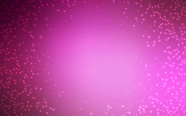 Modello vettoriale rosa chiaro con stelle del cielo notturno . — Vettoriale Stock